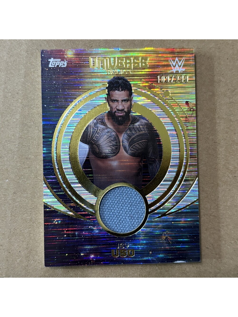 2025 Topps Universe WWE Jey Uso #UNR-JEU Universe Relics #/299